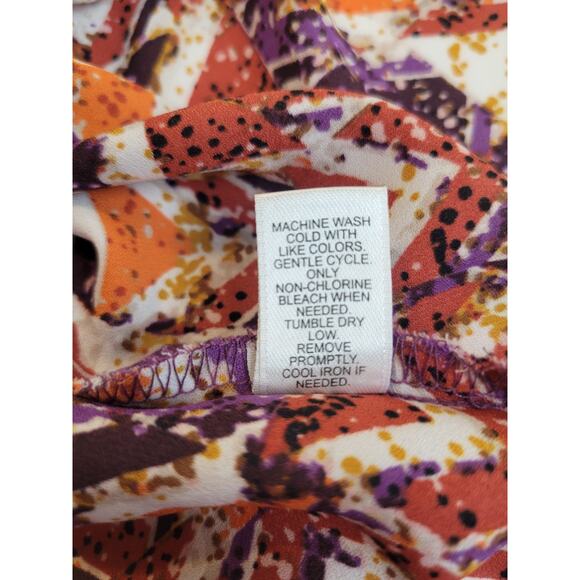 Vtg Cato Orange Purple Geometric V-Neck Long Tail Hilo Top Womens Plus Sz 18/20W - Picture 11 of 11